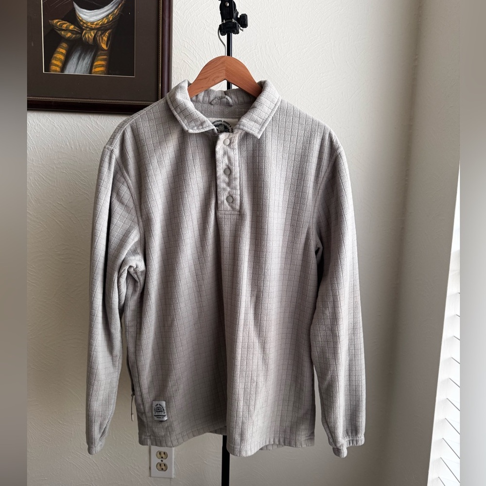 Grid Fleece Polo Sweatshirt